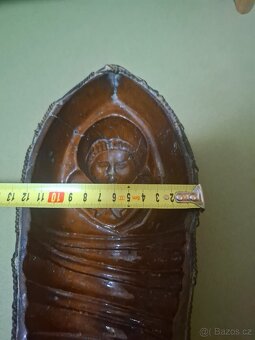 Starožitná hliněná pletená forma miminko - 10