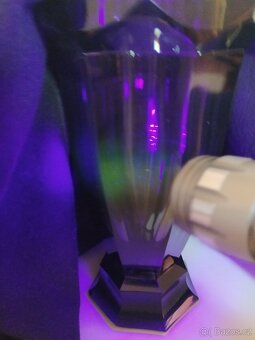 Starožitná skleněná Art Deco hranovaná váza, Rudolf Hloušek - 10