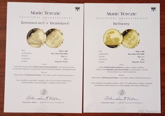 Exkluzivní medaile Marie Terezie luxus.sběr.sada - 10