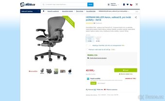 Kancelářská židle Herman Miller Aeron B - NOVÁ, ZÁRUKA - 10