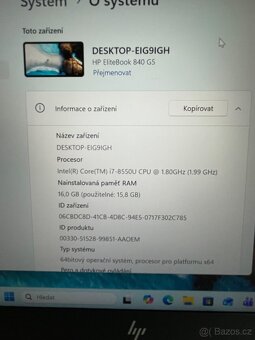 HP EliteBook 840 G5/i7/16GB/240SSD/W11 - 10