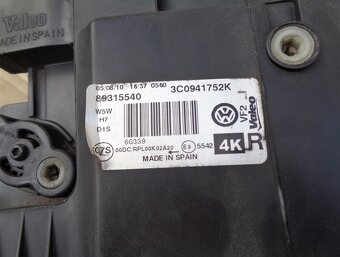 VW Passat B6 pravý natáčecí Bi - xenon D1S+H7 Valeo - 10