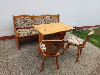 Jídelní set, rustikální nábytek, lavice, židle, stůl - 10