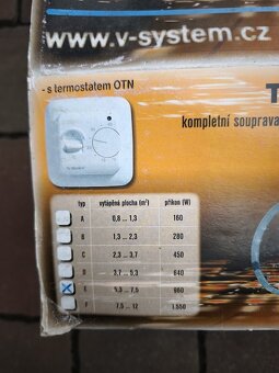 El.topení, podlahové, set 960W,termostat - 10