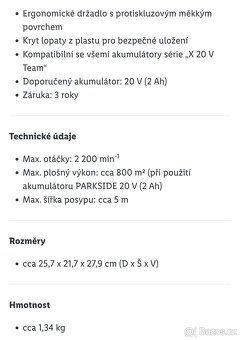 Aku rozmetadlo Parkside s baterií ah4 a rychlo nabíječku - 10