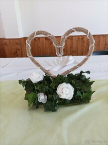 Svatební výzdoba, dekorace, svícny, organza, konfety, holub - 10