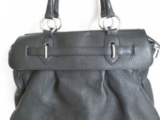 Kabelka styl Birkin, černá kůže. P R O D Á N O - 10