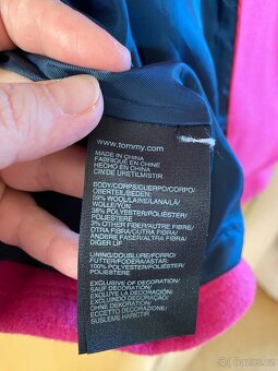 Tommy Hilfiger vlněný teplý kabát XXL růžová barva hot pink - 10