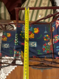 Starý retro kočárek pro panenky – kovový rám,60.–70. léta - 10