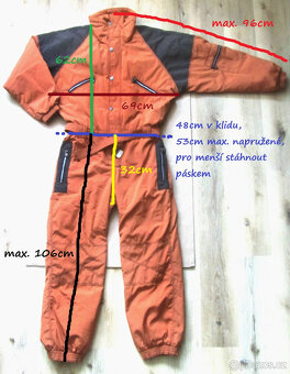Vintage 90s rezavá pánská snow kombinéza - 10