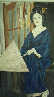 Větší obraz olej na plátně,2 ks - 10