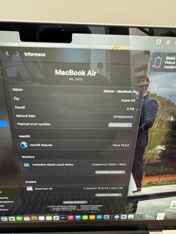 Macbook air M2 8gb/256gb zaruka 10/25 - 10