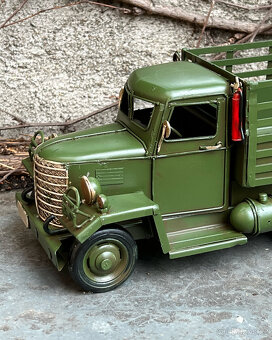 Plechové vojenské nákladní auto retro kovový model historie - 10