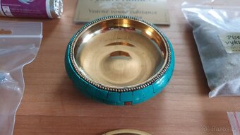 Mosazná miska s Tyrkysem, Korálem a Lapis Lazuli plus zdarma - 10