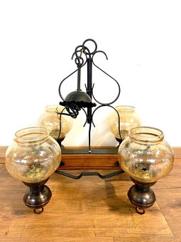 Starý mohutný kovaný lustr - 10