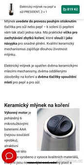 Elektrický mlýnek na pepř a sůl Tescoma - 10