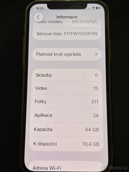 iPhone 12 64GB, Černý, Baterie 83%, 3 kryty - 10