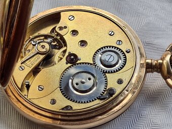 Zlaté 14K kapesní hodinky Systéme Glashütte - 10