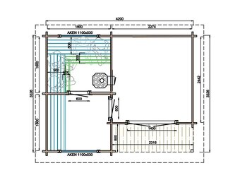 Venkovní finská sauna Molde, terasa, 4,2x3,3m - 10