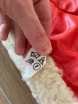 Dětský - Retro červený fusak s beránkem - 10