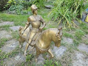 Velká starozitna jezdecká bronzová socha - 10