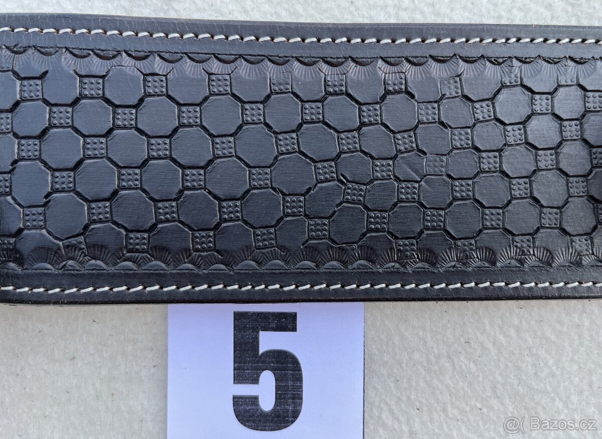 Westernový podbřišník kožený s propojovacím řemínkem MIX - 11