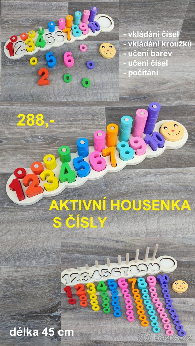 DŘEVĚNÉ MONTESSORI HRAČKY + TVARY - 11