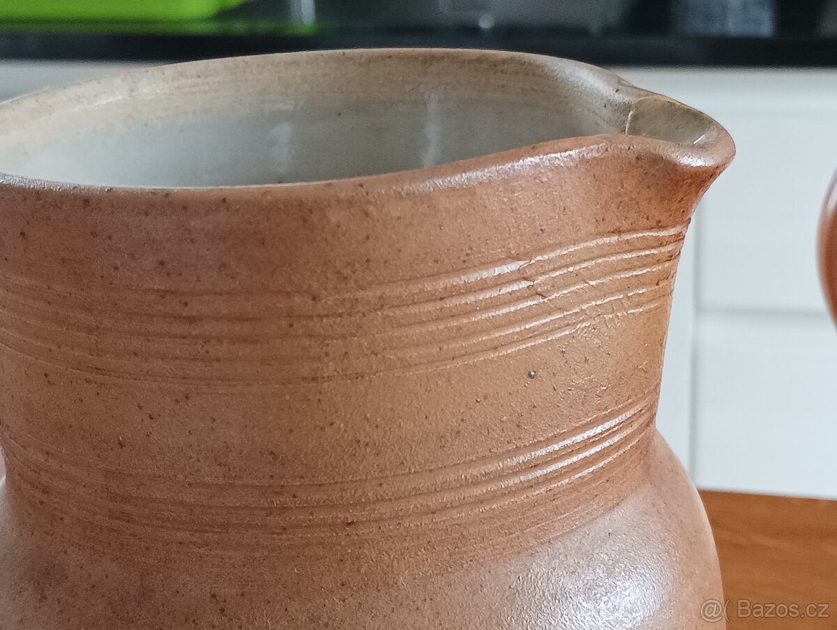 KAMENINOVÝ DŽBÁN GRES DU BERRY RUČNĚ VYROBENÝ - FRANCIE - 11