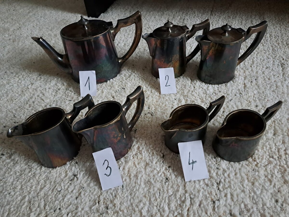 starožitná souprava z alpaky - 11