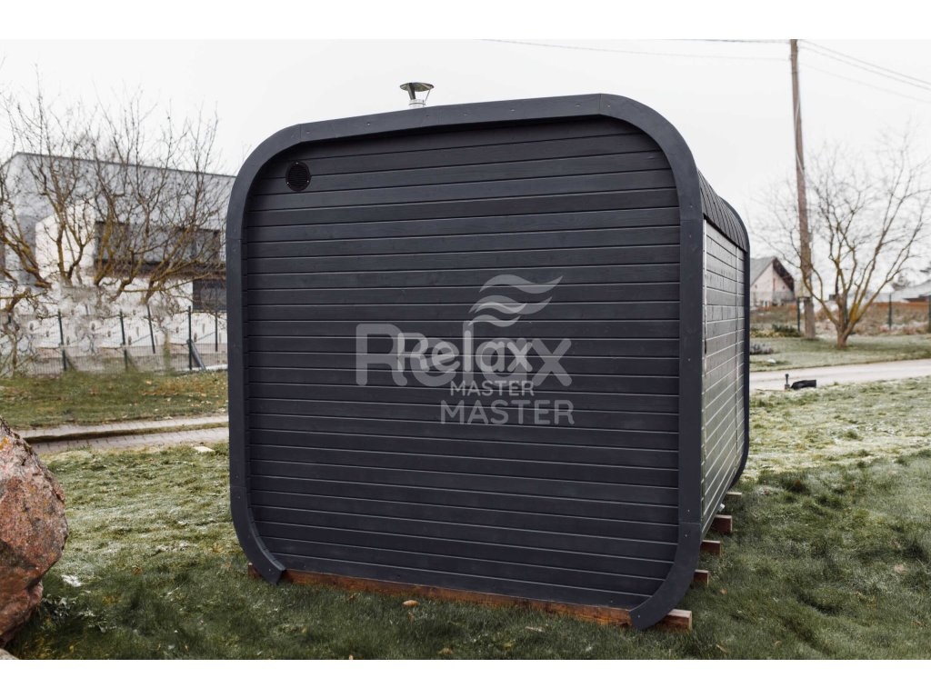 Zahradní finská sauna CUBE sauna 3M s terasou - 11