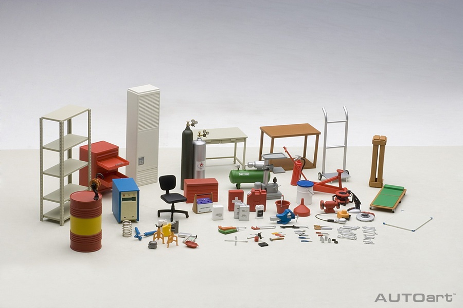 Sada vybavení dílny - diorama 1:18 AUTOart - 11