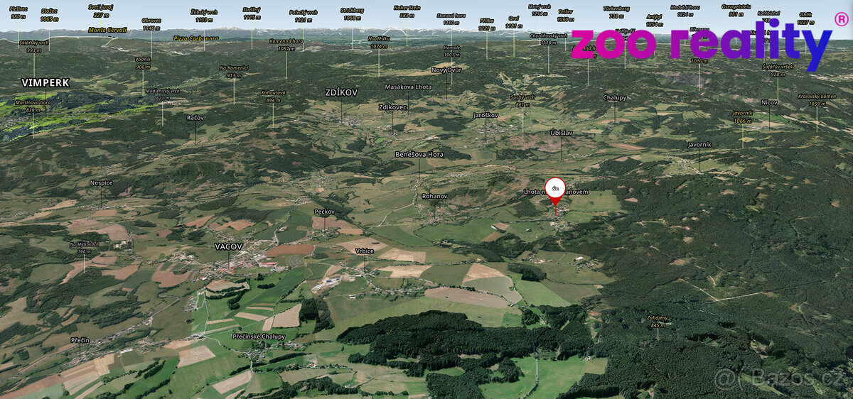 Pozemek pro bydlení, 1572 m2, Lhota nad Rohanovem, Vacov - 11