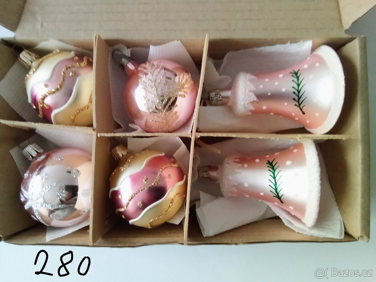 Vánoční ozdoby - staré, vánoční ozdoby, baňky , korálkové - 11