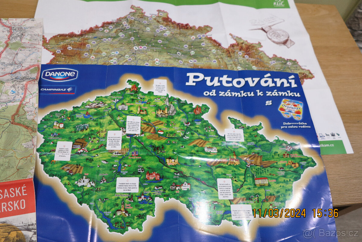 Různé turistyské mapy, mapy památek v ČR,mapy evropských stá - 11