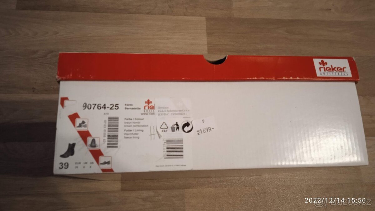 NOVÁ DÁMSKÁ KOTNÍKOVÁ OBUV RIEKER vel. 39 + KRÉM NA OBUV - 11