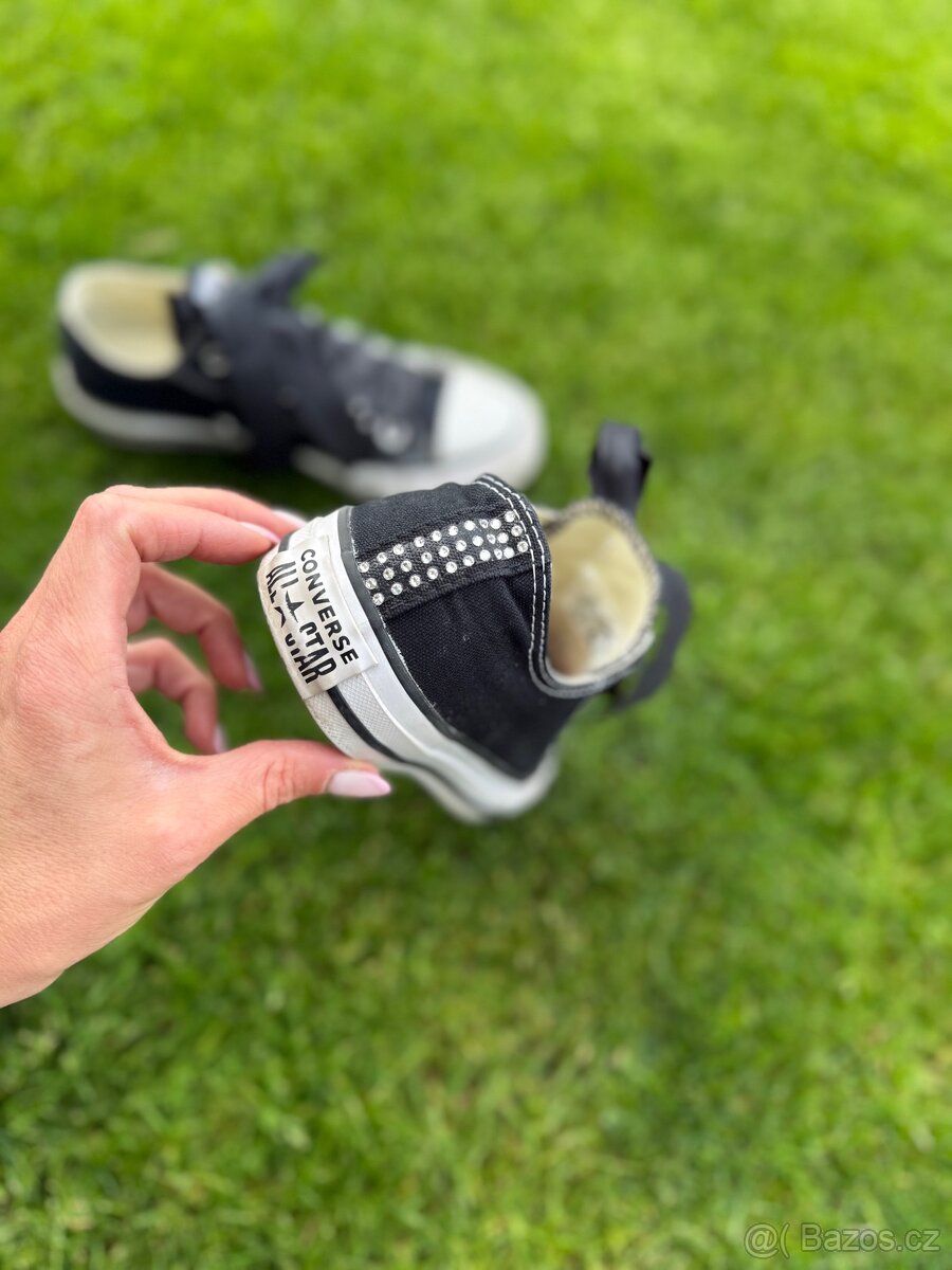 Luxusní, černé tenisky Converse s kamínky Swarovski - 11