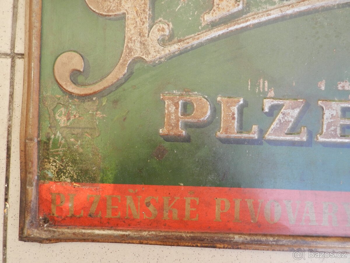 PLECHOVÁ CEDULE PRAZDROJ PLZEŇ 30 léta - ČSR - 11