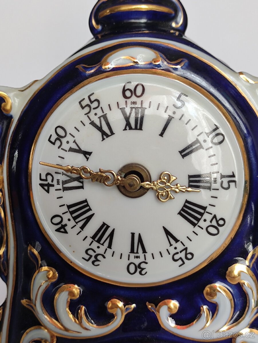 Hodiny Royal Dux, porcelán, starožitné, funkční, pošta 79.- - 11