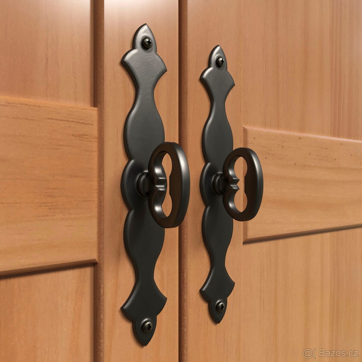 Nová šatní skříň z borovice, přírodní a bílá barva - 11