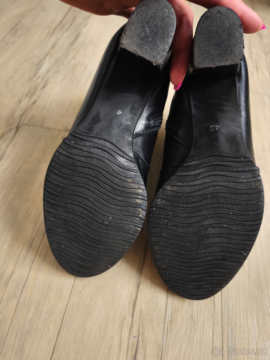 Dámské kožené polokozačky, vel.40 - 11