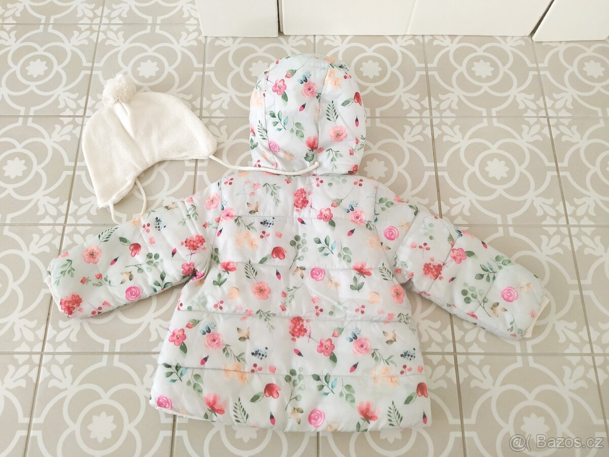 Kytičkovaná přechodová nádherná bunda Zara jarní jaro 92 - 11