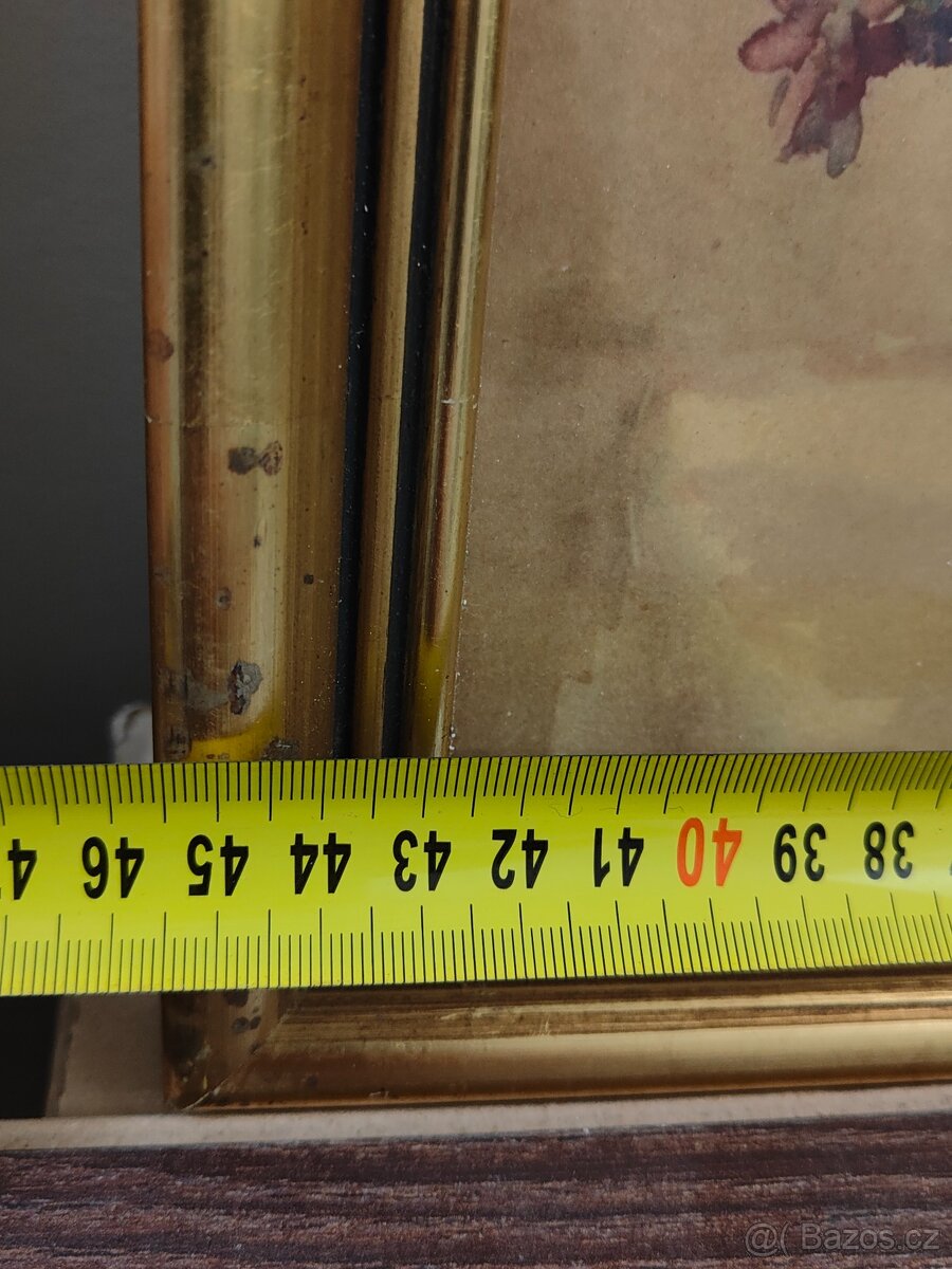 Obraz kytice / starý dobový tisk - 11