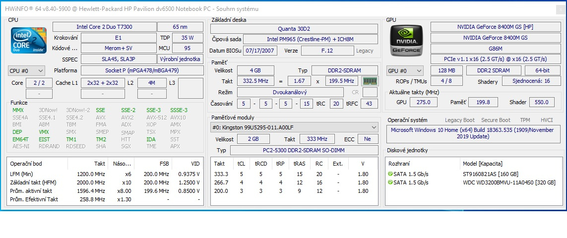 Notebook HP Pavilion dv6500 - 11