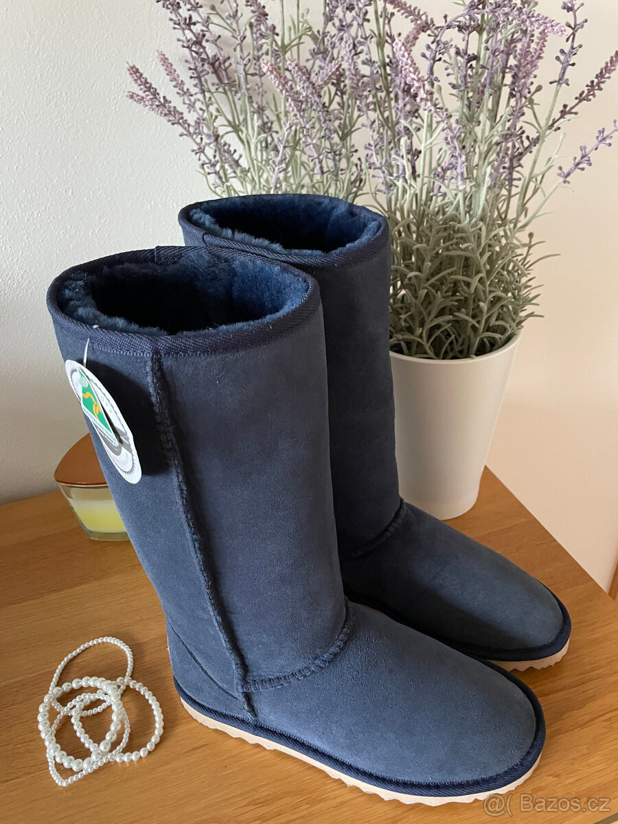 Nové modré kožené válenky sněhule boots UGG vel. 39 - 11