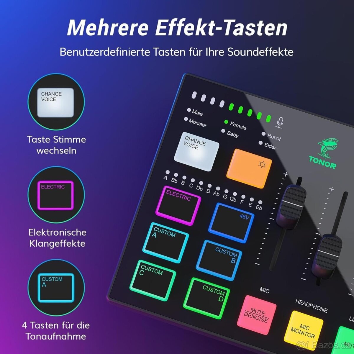 TONOR TX310, RGB audio mixér - 11