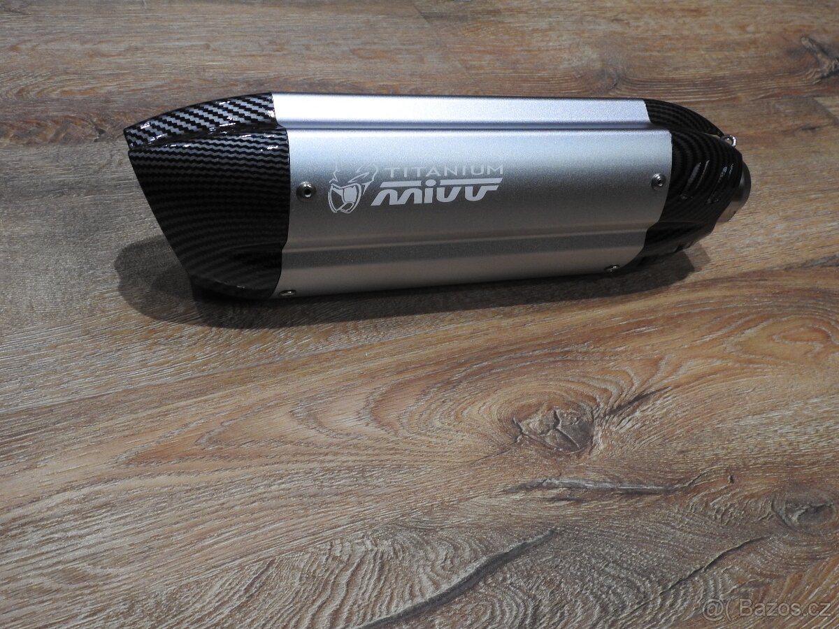 Laděný výfuk Mivv Titanium stříbrný/carbon Nový - 11