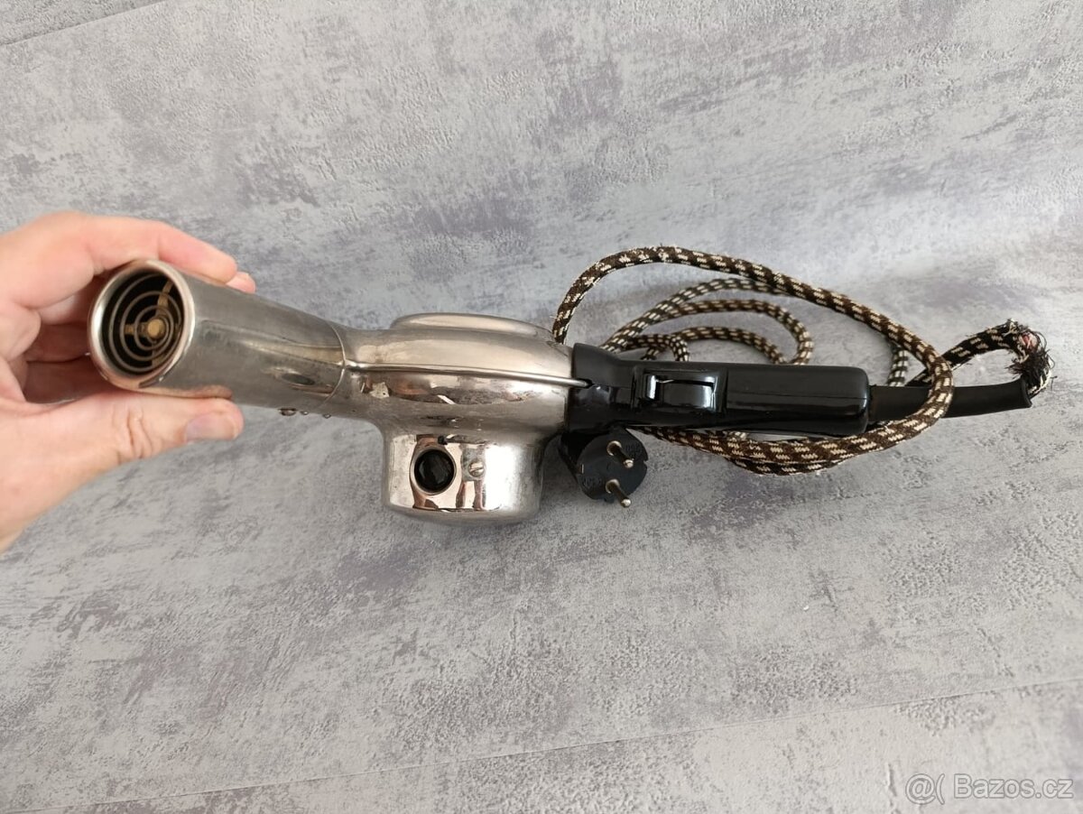 Starý značkový fén AEG - krásný, k dekoraci, do muzea,sbírky - 11