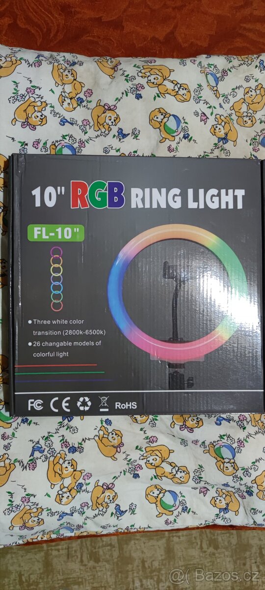 RGB Prstencová lampa, kruhové světlo ring led light set 26cm - 11