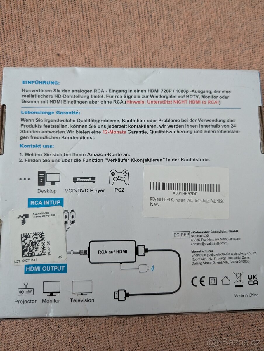 Převodník RCA na HDMI / Podpora 1080P - 11