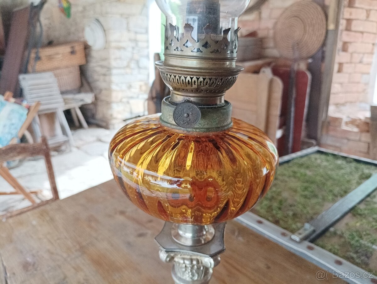 EMPÍROVÁ PETROLEJOVÁ LAMPA FRANCIE 19. STOLETÍ - 11